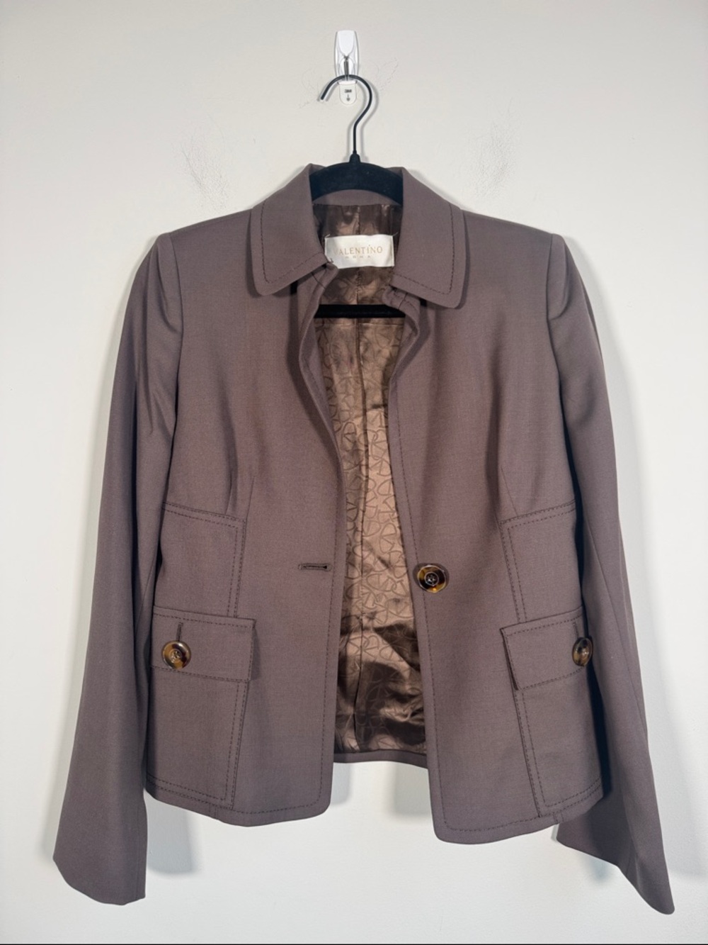 Valentino Brown Tailored Blazer Jacket